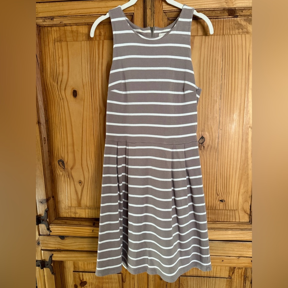 Striped Tan and White Dress